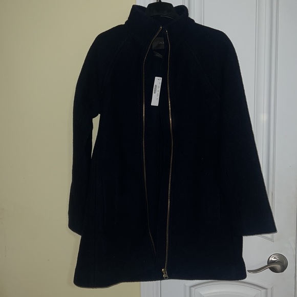 NWT -XXS- J. Crew Swingy mock neck coat in Italian boiled wool